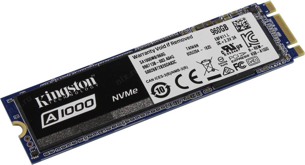   SSD 960 Gb M.2 2280 B&M Kingston A1000 [SA1000M8/960G] 3D TLC