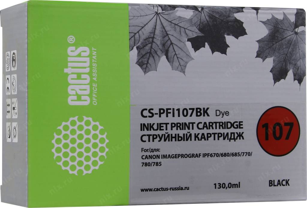   Canon PFI-107BK Black (Cactus)  IP iPF670/iPF680/iPF685/iPF770/iPF (130) CS-PFI107BK]