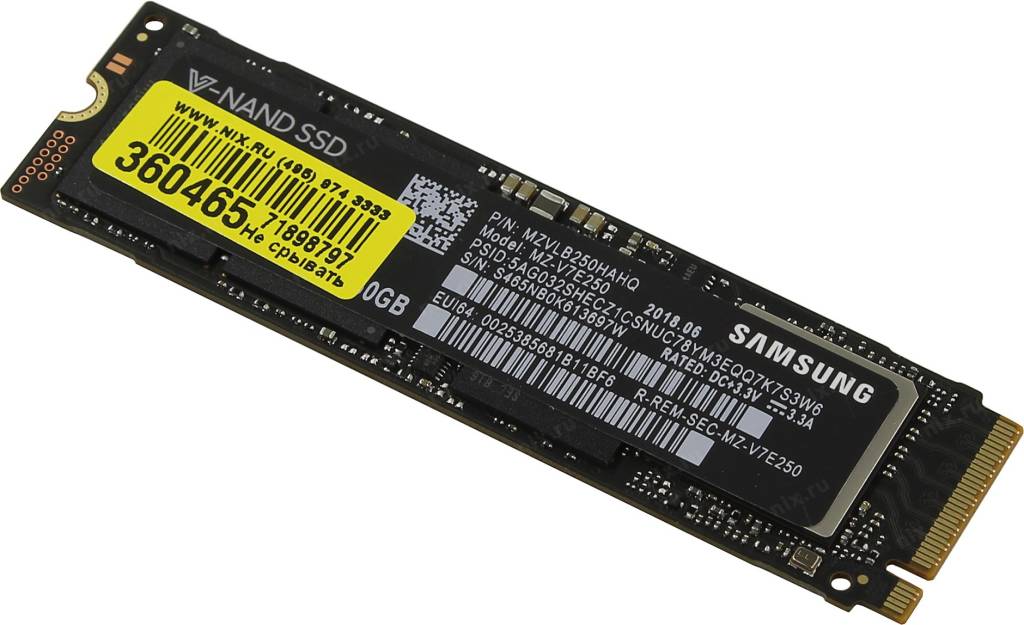   SSD 250 Gb M.2 2280 M Samsung 970 EVO Series [MZ-V7E250BW] (RTL) V-NAND TLC