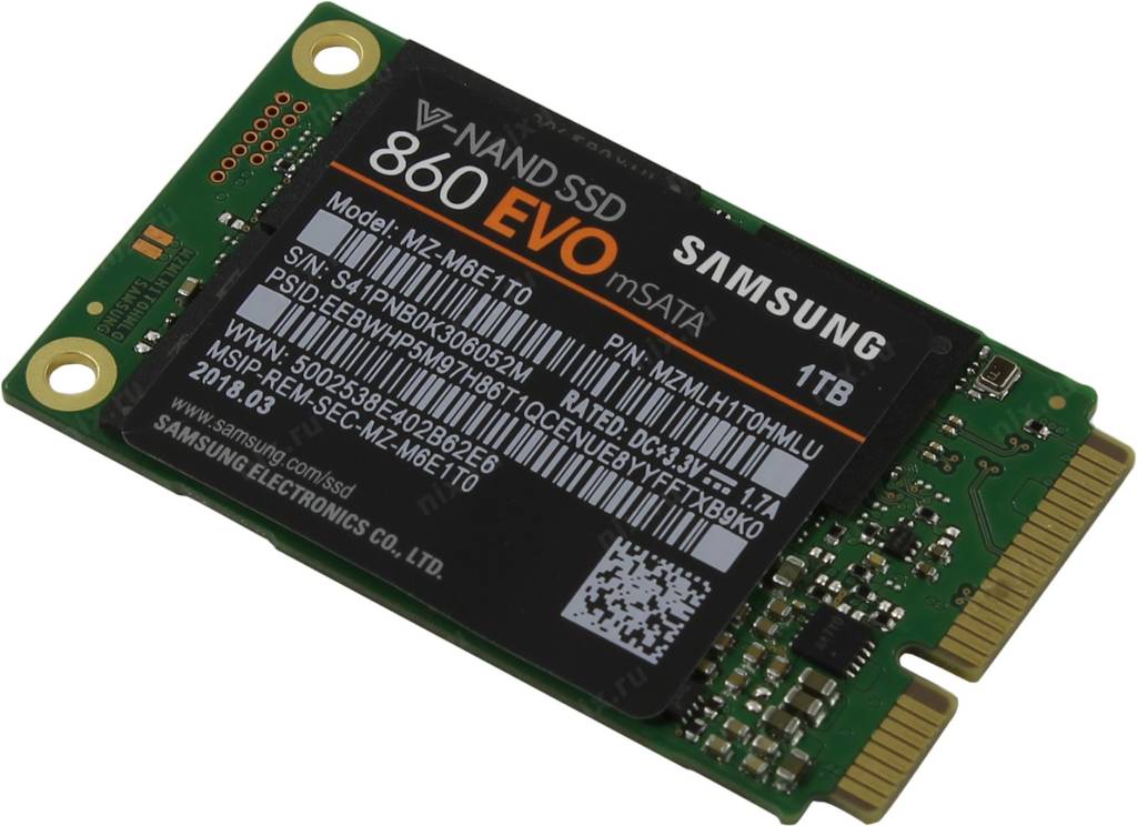   SSD 1 Tb mSATA-III Samsung 860 EVO [MZ-M6E1T0BW] (RTL) V-NAND TLC