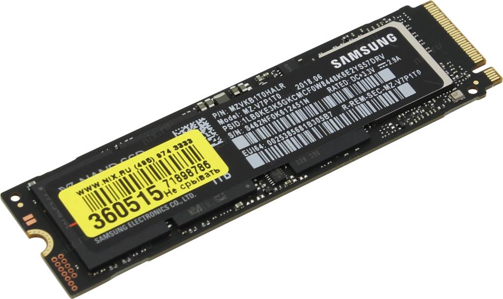   SSD 1 Tb M.2 2280 M Samsung 970 PRO Series [MZ-V7P1T0BW] (RTL) V-NAND MLC