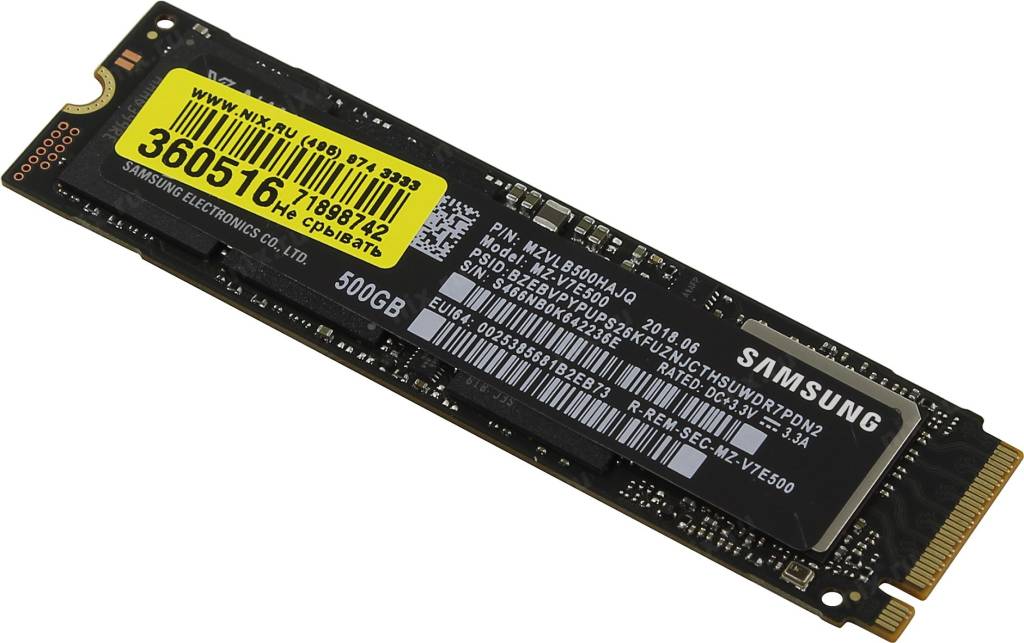   SSD 500 Gb M.2 2280 M Samsung 970 EVO Series [MZ-V7E500BW] (RTL) V-NAND TLC