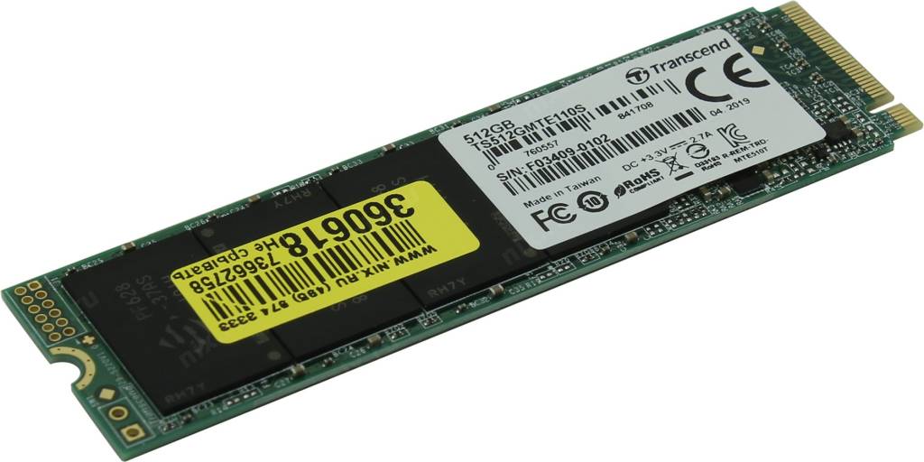  SSD 512 Gb M.2 2280 M Transcend MTE110S [TS512GMTE110S] 3D TLC
