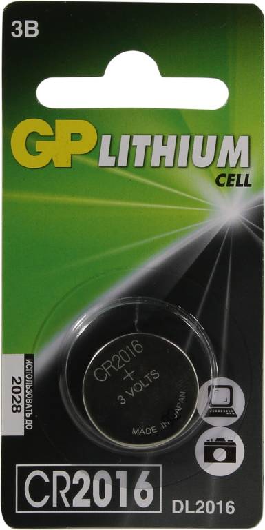  .  GP Lithium Cell CR2016 (Li, 3V)