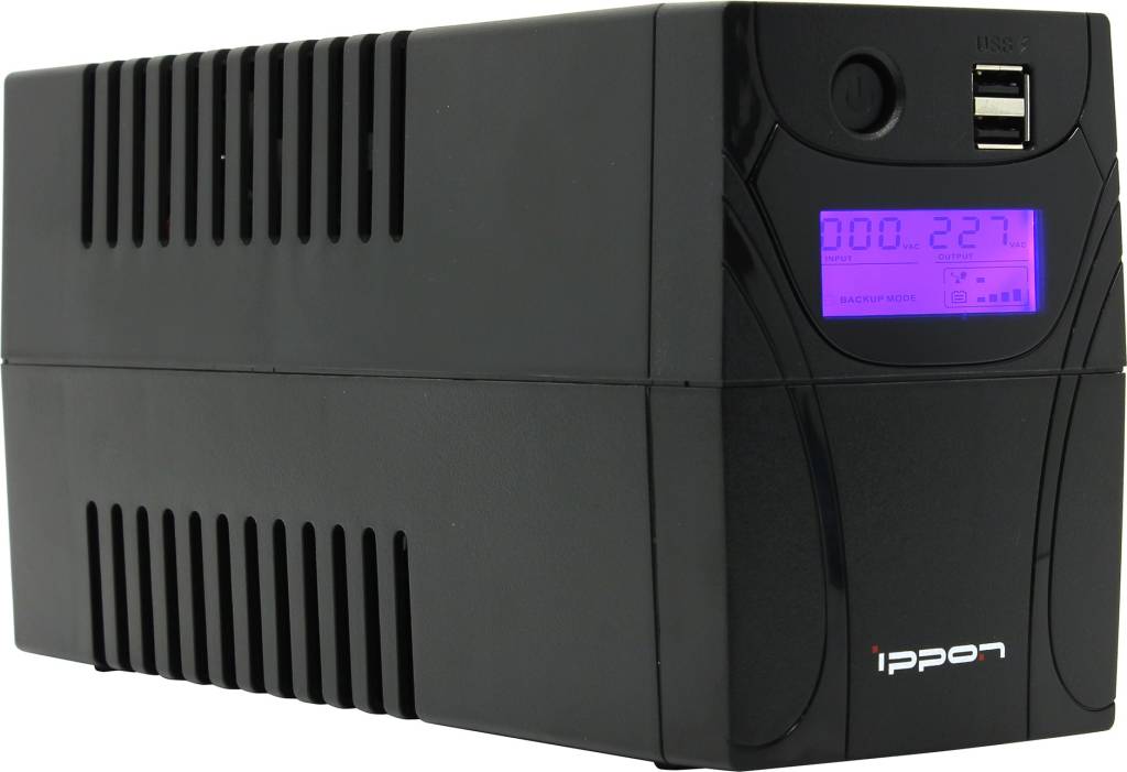 купить UPS   500VA Ippon Back Power Pro II 500 LCD+USB+защита телефонной линии/RJ45