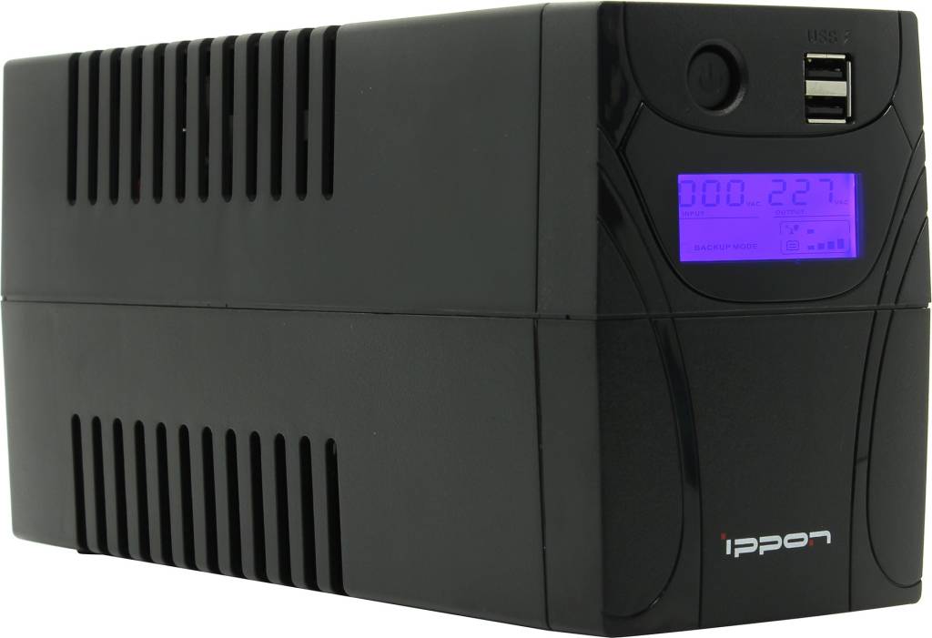 купить UPS   600VA Ippon Back Power Pro II 600 LCD+USB+защита телефонной линии/RJ45