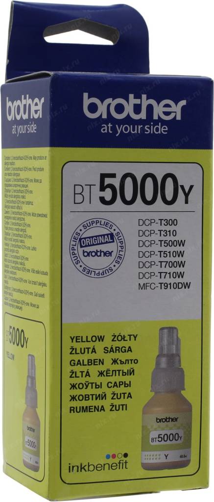 купить Картридж Brother BT5000Y желтый для Brother DCP-T300/T500W/T700W (5000стр.)