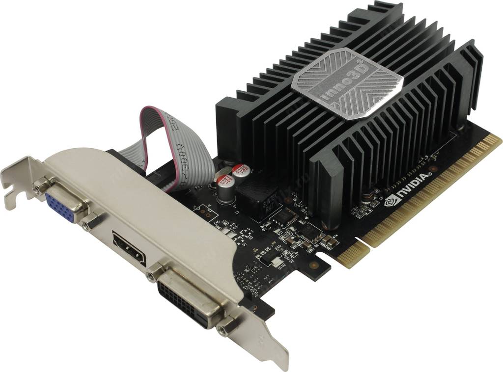 купить Видеоадаптер PCI-E 1Gb DDR3 Inno3D [N730-1SDV-D3BX] (RTL) D-Sub+DVI+HDMI[GeForce GT730]