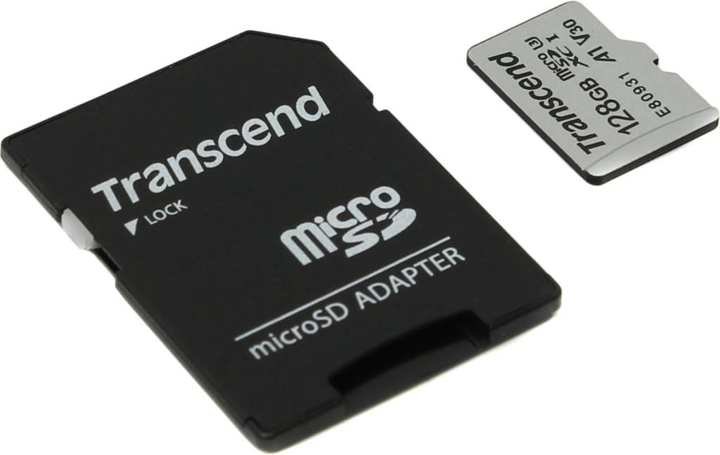    microSDXC 128Gb Transcend [TS128GUSD300S-A]  UHS-I U3 V30+microSD-- >SD Adapte