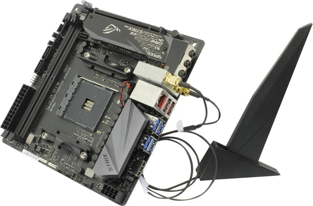    SocAM4 ASUS ROG STRIX X470-I GAMING(RTL)[X470]PCI-E GbLAN+WiFi+BT SATA Mini-IT