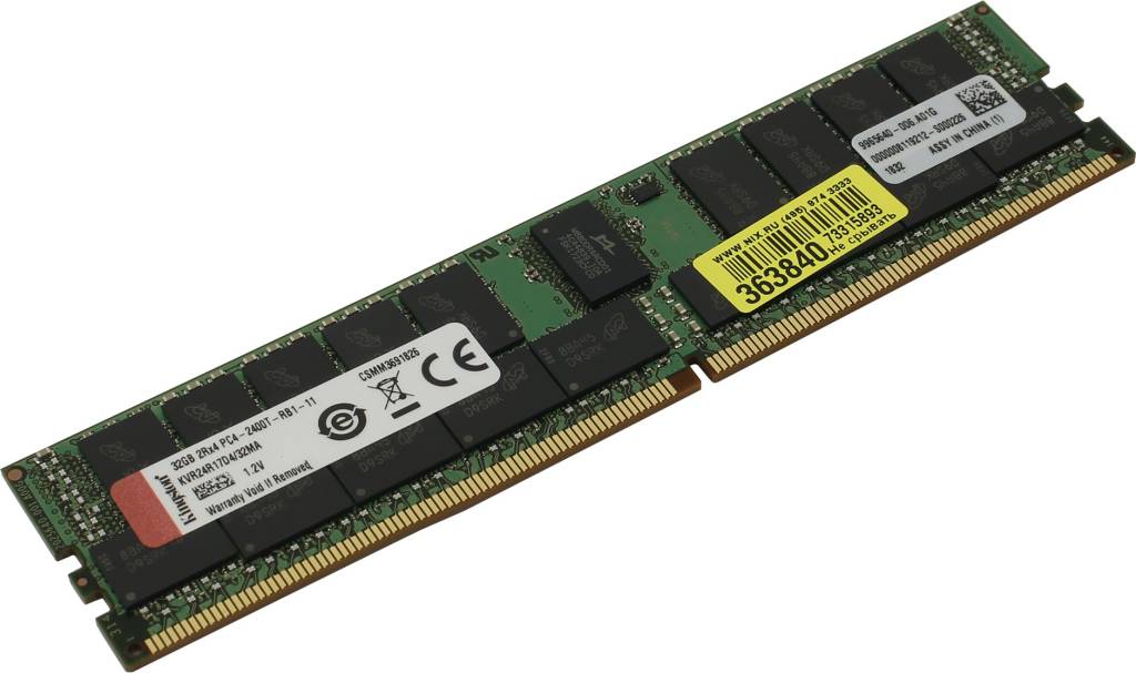    DDR4 RDIMM 32Gb PC-19200 Kingston [KVR24R17D4/32MA] CL17 ECC Registered