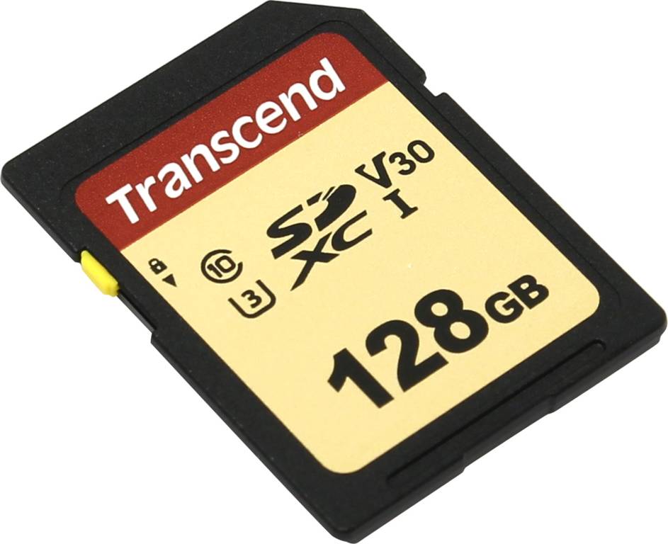    SDXC 128Gb Transcend [TS128GSDC500S] UHS-I U3 V30 Memory Card