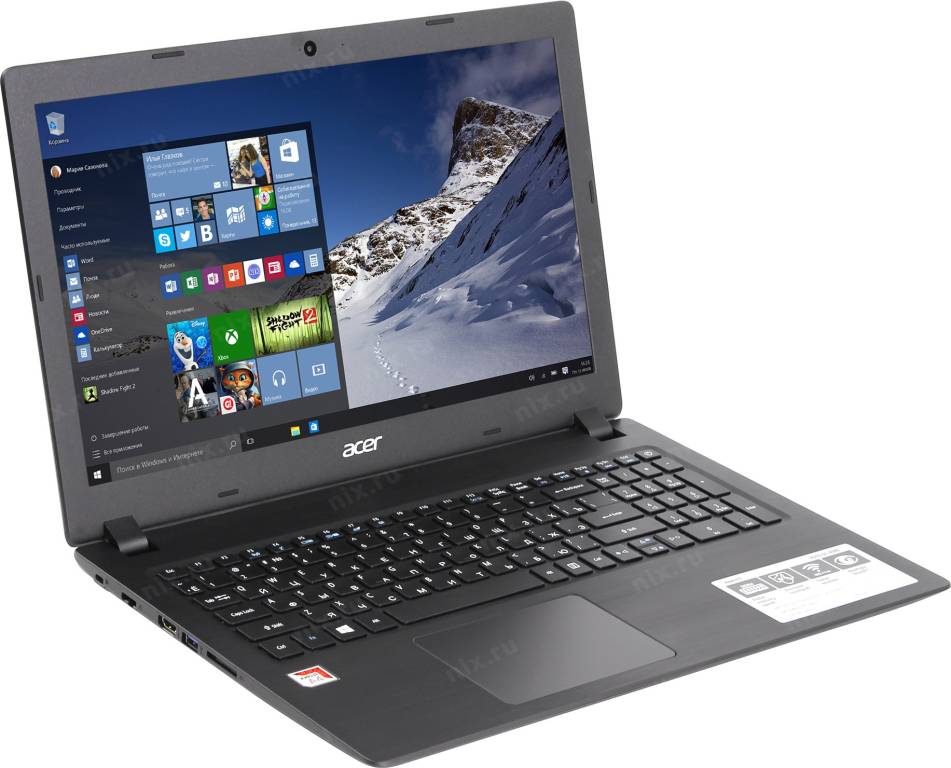   Acer Aspire A315-21-434Z [NX.GNVER.039] A4 9125/4/128SSD/WiFi/BT/Win10/15.6/1.77 