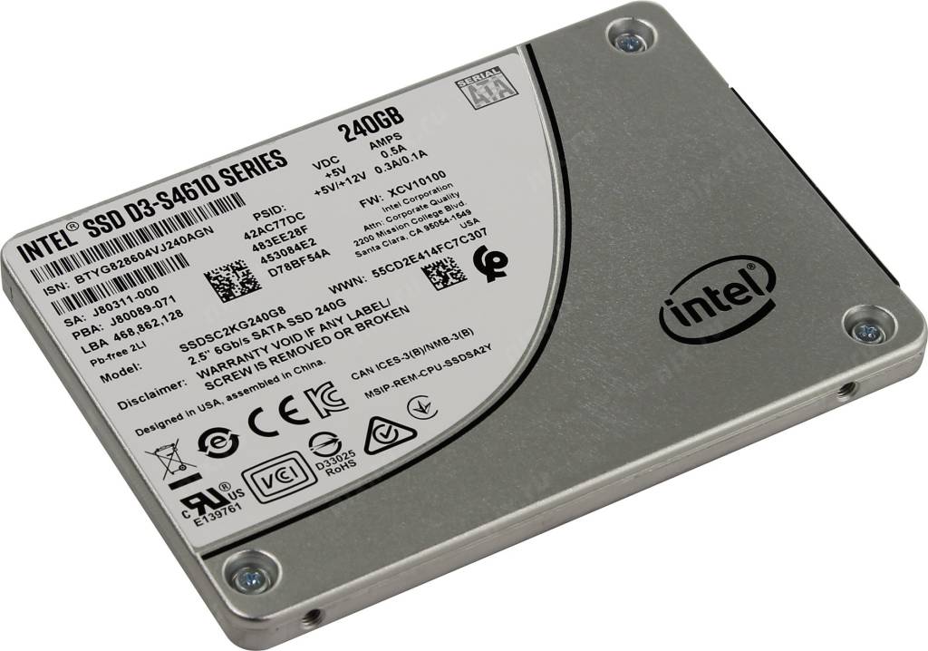   SSD 240 Gb SATA-III Intel D3-S4610 Series [SSDSC2KG240G801] 2.5 3D TLC
