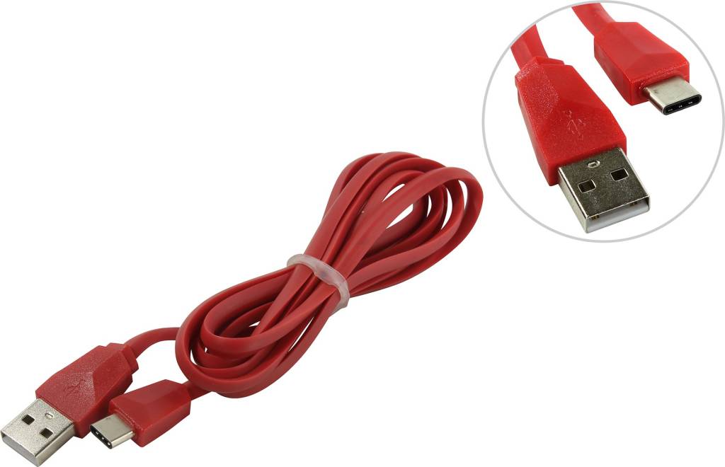 купить Кабель USB-- >USB-C 1.2.0м Smartbuy [iK-3112r Red]