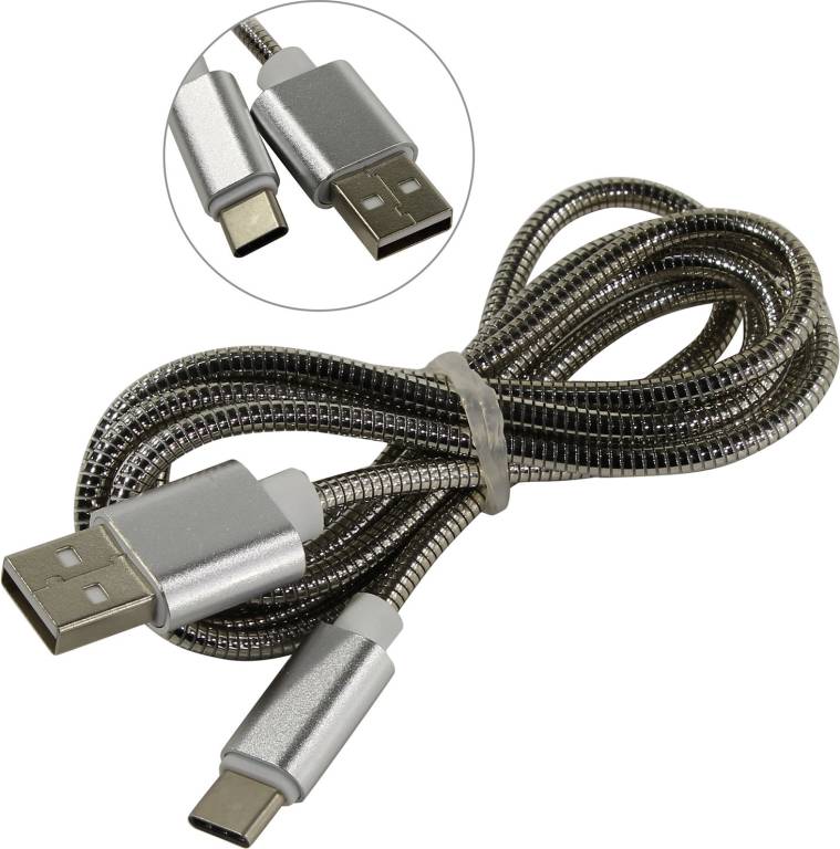 купить Кабель USB-- >USB-C 1.2.0м Smartbuy [iK-3112 Silver met]