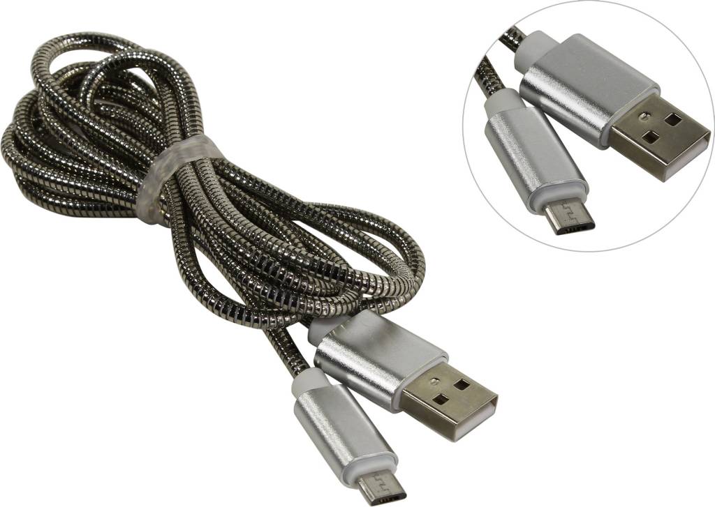   USB-- >micro-B 1.2.0 Smartbuy [iK-12 Silver met]