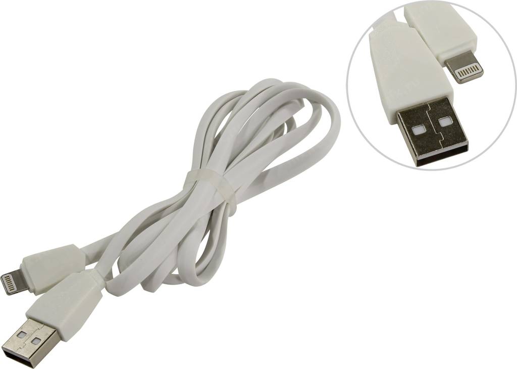 купить Кабель USB-- >Lightning 1.2.0м Smartbuy [iK-512r White]