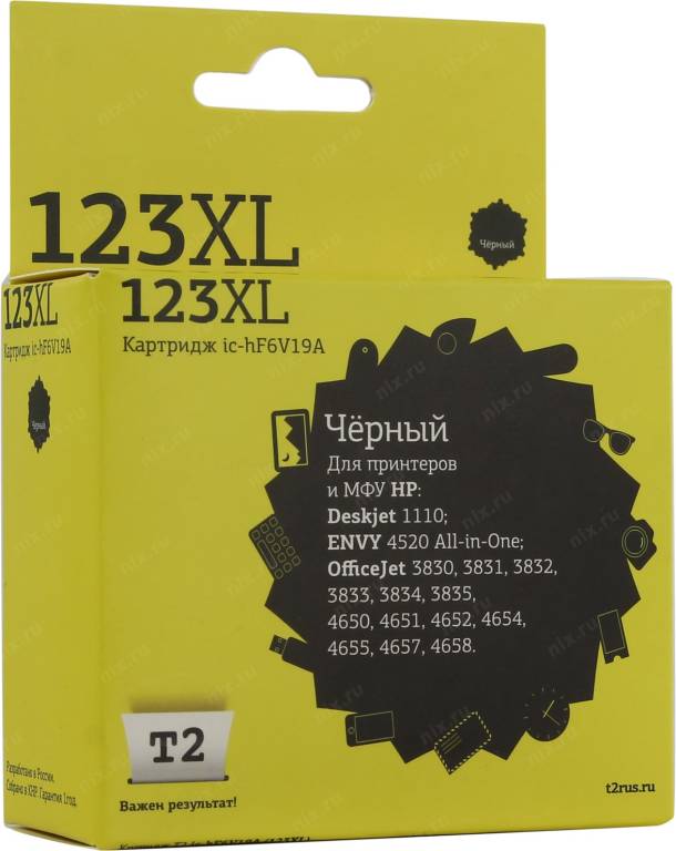купить Картридж T2 ic-hF6V19A (№123) Black для HP DJ 1110, OJ 3830/2/3/4/5 4650/1/2/4/5/7/8