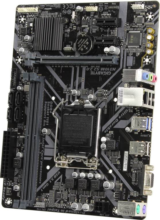    LGA1151 GIGABYTE H310M S2 2.0 (RTL) [H310] PCI-E Dsub GbLAN SATA MicroATX 2DDR4