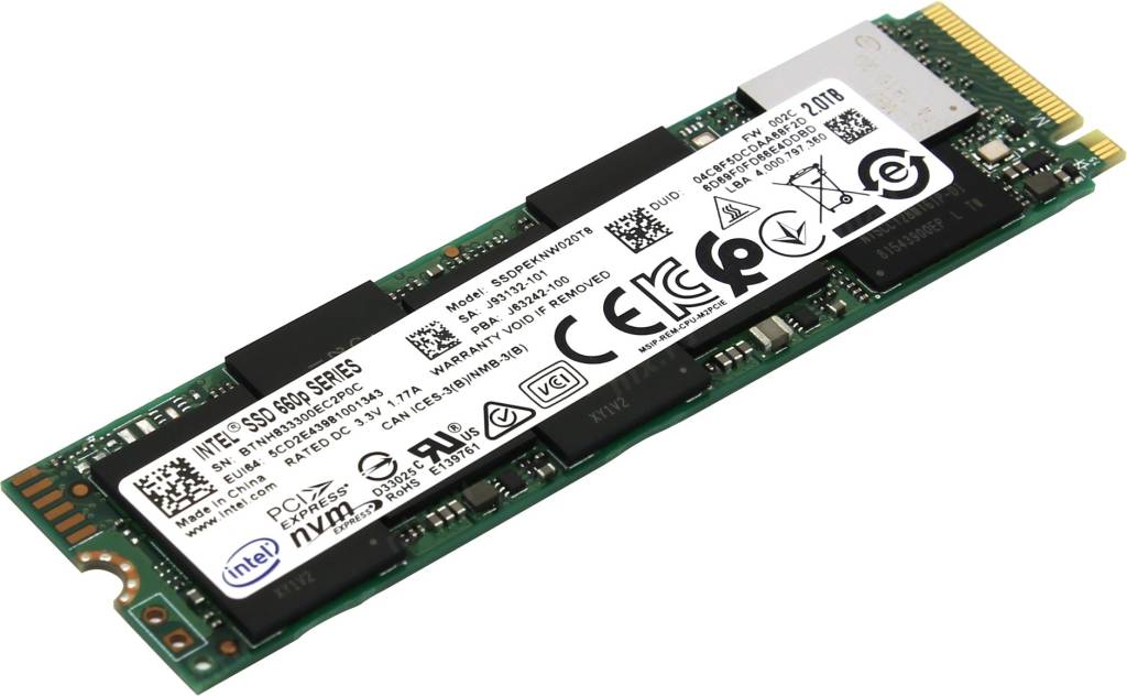   SSD 2 Tb M.2 2280 M Intel 660P Series [SSDPEKNW020T801] 3D QLC