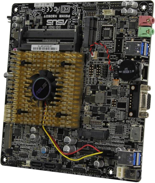    ASUS PRIME N3060T(Celeron N3060)(RTL)PCI-E Dsub+HDMI GbLAN SATA Mini-ITX 2DDR3 SOD