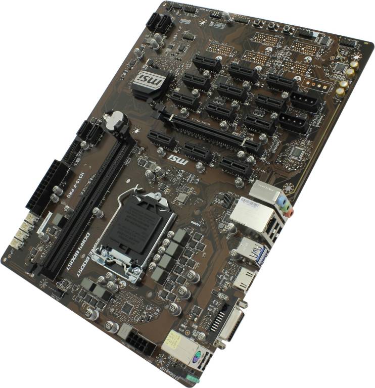    LGA1151 MSI H310-F PRO (RTL) [H310] PCI-E DVI+HDMI GbLAN SATA ATX 2DDR4