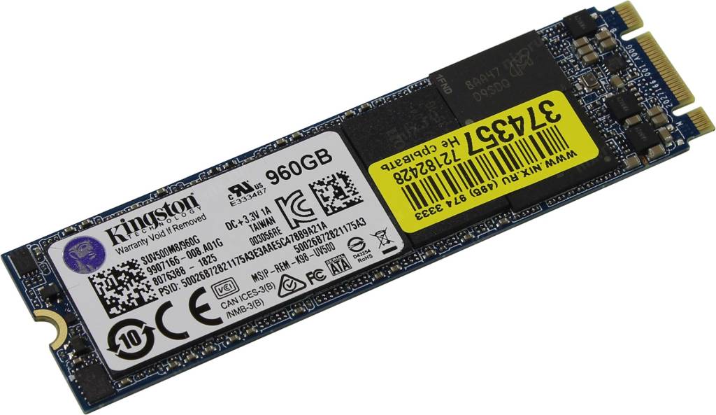   SSD 960 Gb M.2 2280 B&M SATA-III Kingston [SUV500M8/960G] 3D TLC