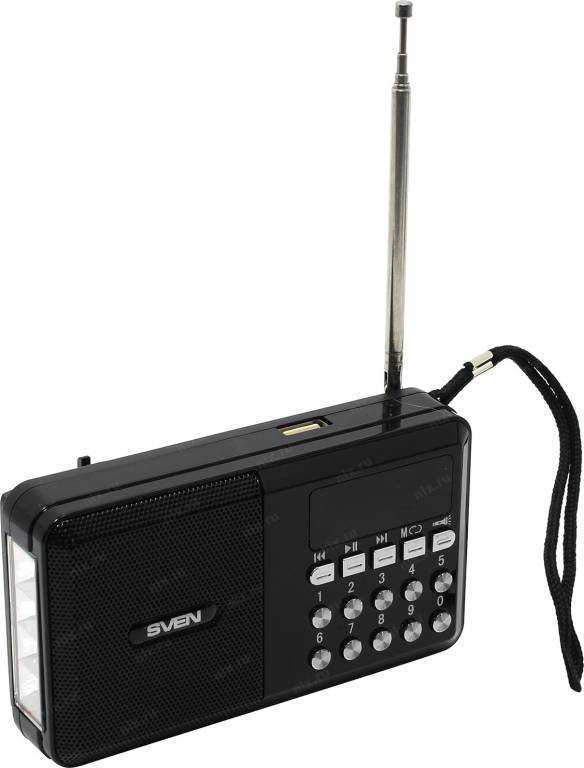   SVEN PS-60 Black (3W, USB, FM, microSD, Li-Ion  3xAA, )