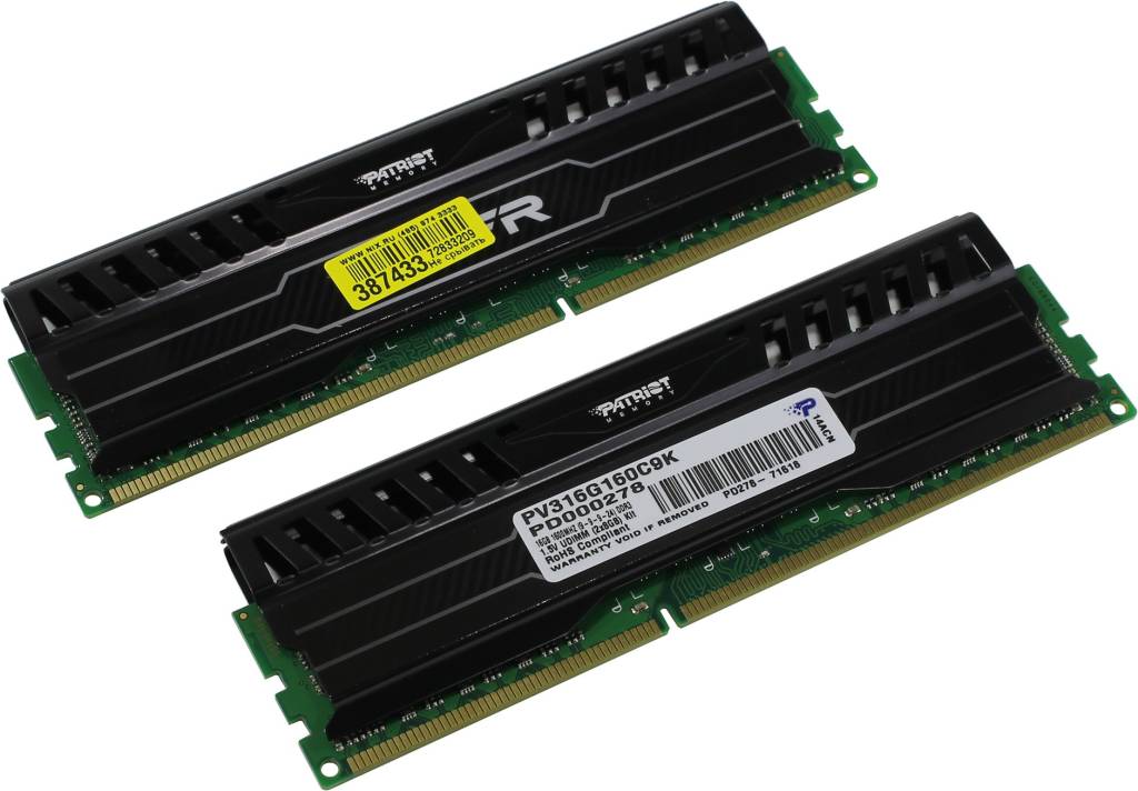    DDR3 DIMM 16Gb PC-12800 Patriot Viper [PV316G160C9K] KIT 2*8Gb