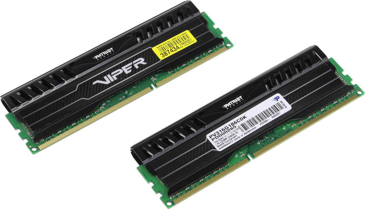    DDR3 DIMM 16Gb PC-15000 Patriot Viper [PV316G186C0K] KIT 2*8Gb