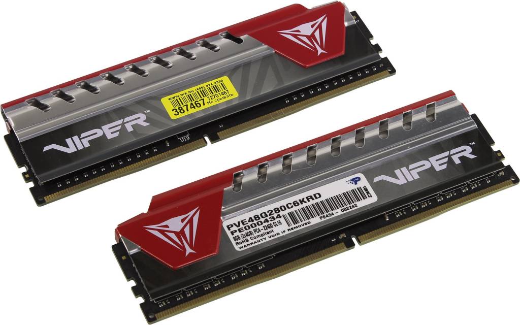    DDR4 DIMM  8Gb PC-22400 Patriot Viper [PVE48G280C6KRD] KIT 2*4Gb