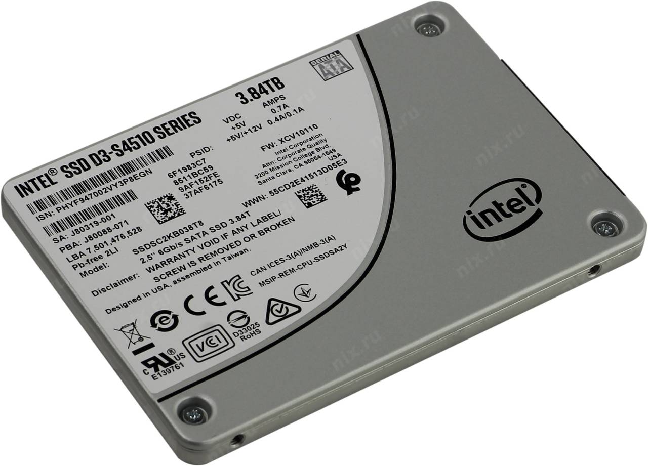   SSD 3.84 Tb SATA-III Intel D3-S4510 Series [SSDSC2KB038T801] 2.5