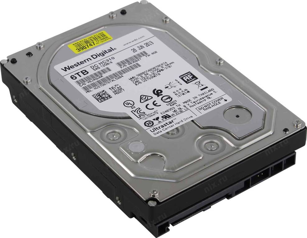 купить Жёсткий диск 6 Tb SAS 12Gb/s Western Digital DC HC310 [HUS726T6TAL5204] 3.5” 7200rpm 256Mb