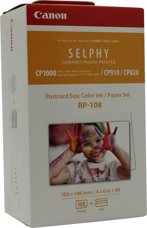   Canon RP-108 Color Ink / Paper Set(+ 108.100x148mm) Selphy CP-820