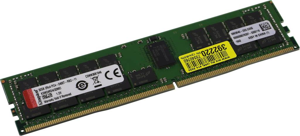    DDR4 RDIMM 32Gb PC-19200 Kingston [KSM24RD4/32MEI] CL17 ECC Reg