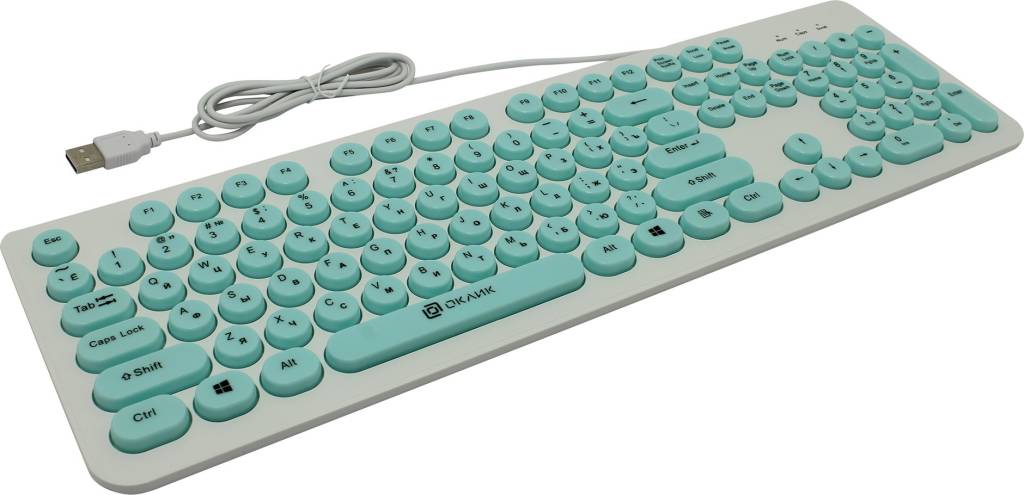   USB OKLICK Keyboard 400MR White-Mint 104 [1070514]