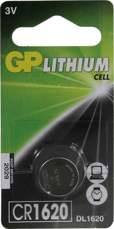 .  GP Lithium CR1620 (Li, 3V)