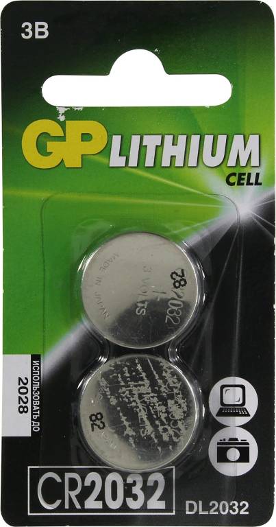  .  GP Lithium Cell CR2032-2 (Li, 3V) [. 2 ]