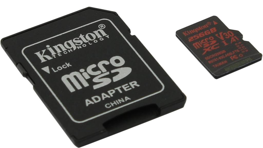    microSDXC 128Gb Kingston[SDCR/256GB] A1 V30 UHS-I U3+microSD-- >SD Adapter