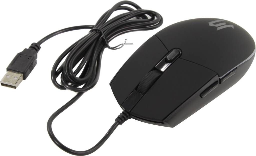   USB Jet.A Optical Mouse [OM-U55 LED Black] USB 6btn+Rol