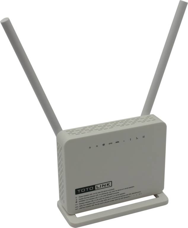   TOTOLINK [ND300] Wireless N ADSL Modem Router (3UTP 100Mbps, 1WAN, RJ11, 2x5dBi)