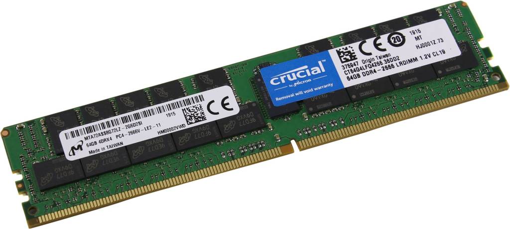    DDR4 RDIMM 64Gb PC-21300 Crucial [CT64G4LFQ4266] CL19 ECC Registered