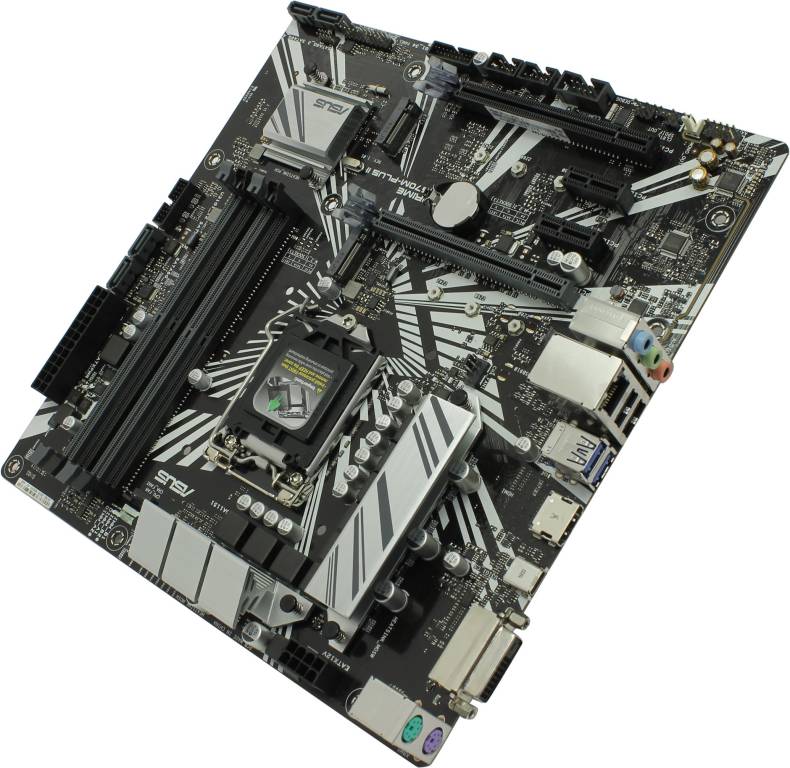    LGA1151 ASUS PRIME Z370M-PLUS II(RTL)[Z370]2xPCI-E DVI+HDMI GbLAN SATA MicroATX 4D