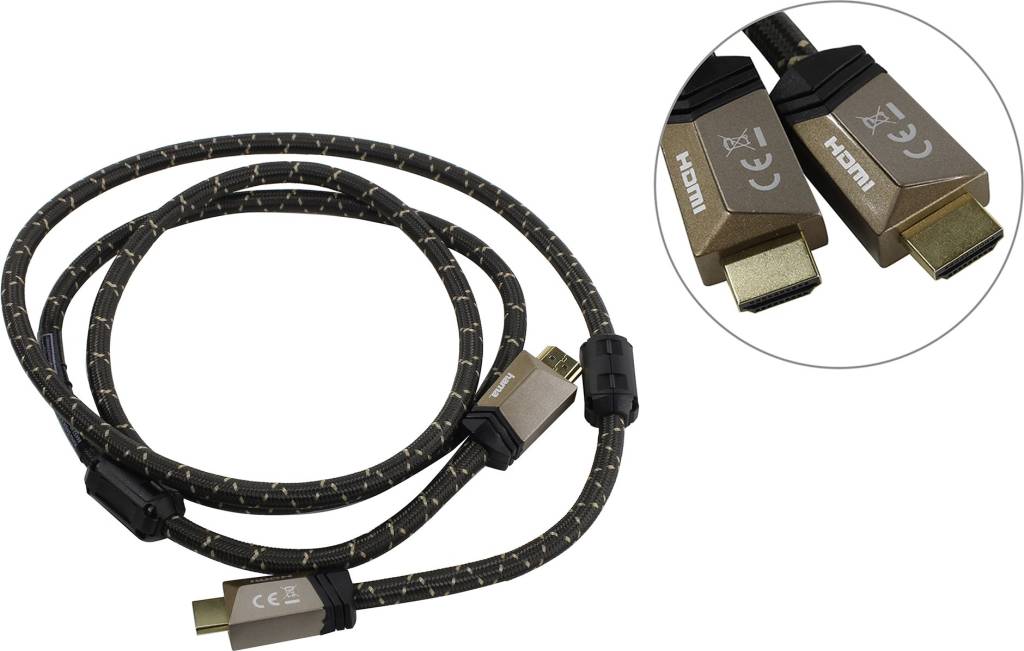 купить Кабель HDMI to HDMI (19M -19M)  1.5м 2 фильтра High Speed with Ethernet Hama [122210]