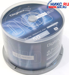   DVD+R Digitex  8x 4.7Gb ( 50 ) Cake Box printable