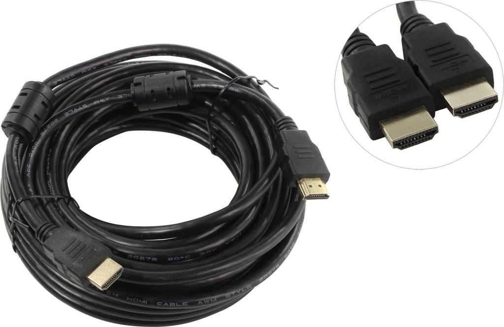 купить Кабель HDMI to HDMI (19M -19M) 10м (2 фильтра) v2.0 5bites [APC-200-100F]