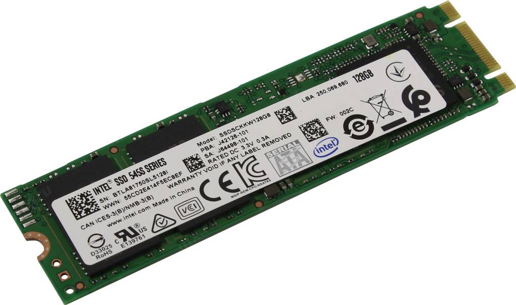   SSD 128 Gb M.2 2280 B&M SATA-III Intel 545s Series [SSDSCKKW128G8] 3D TLC(OEM)