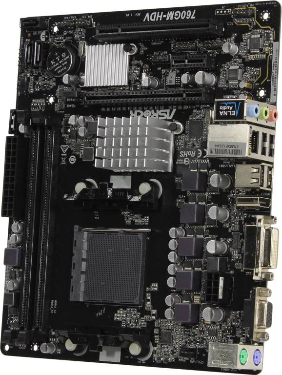    SocAM3 ASRock 760GM-HDV(RTL)[AMD 760G]PCI-E Dsub+DVI+HDMIGbLAN SATA Micr