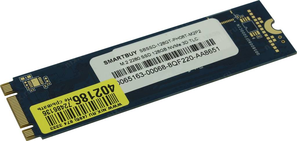   SSD 128 Gb M.2 2280 B&M Smartbuy [SBSSD-128GT-PH08T-M2P2] 3D TLC